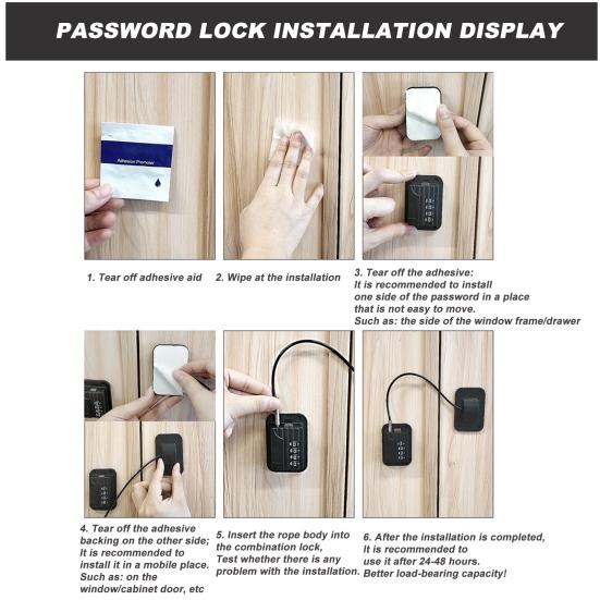 Замок двери морозильной камеры холодильника с регулируемой паролем конструкцией, установка без инструментов, простая установка, замок двери холодильника с защитой от детей