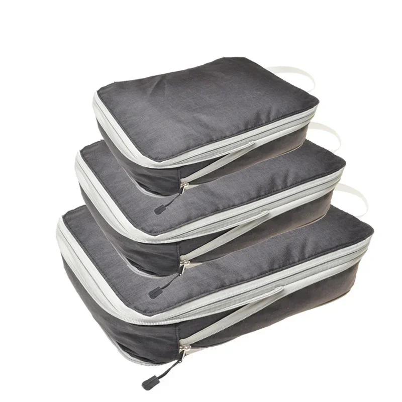 Set/3 Pieces Compressible Packing Travel Storage Bag Foldable Cubes Waterproof Portable Large Capacity Bags Luggage Organizer