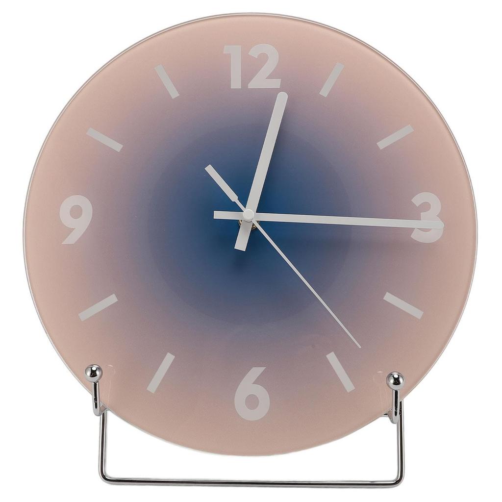 12 inch Sunset Wall Clock with Bracket Battery Operated Gradient Glass Silent Clocks for Home (No Battery)