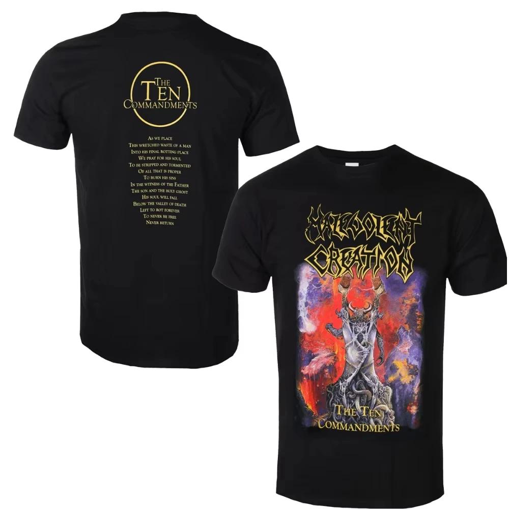 2025 Футболка хлопковая группы Malevolent Creation Унисекс Мужская Женская Летняя с коротким рукавом Модная брендовая футболка Роскошный Повседневный Винтажный Топ