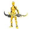 1 Set Robot Action Figure with Weapons Accessories Multi-jointed Movable 3D Printed Robot Model Articulated Dummy Figurine Desktop Decoration