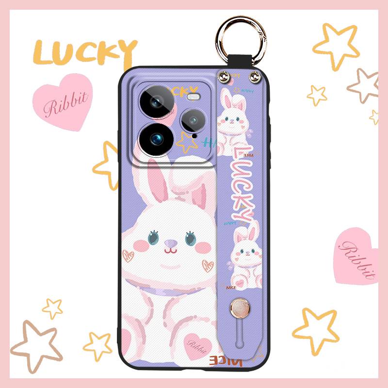 Lanyard Phone Holder Phone Case For Realme GT7 Pro Wrist Strap Cartoon Back Cover Dirt-resistant Durable Wristband Cute