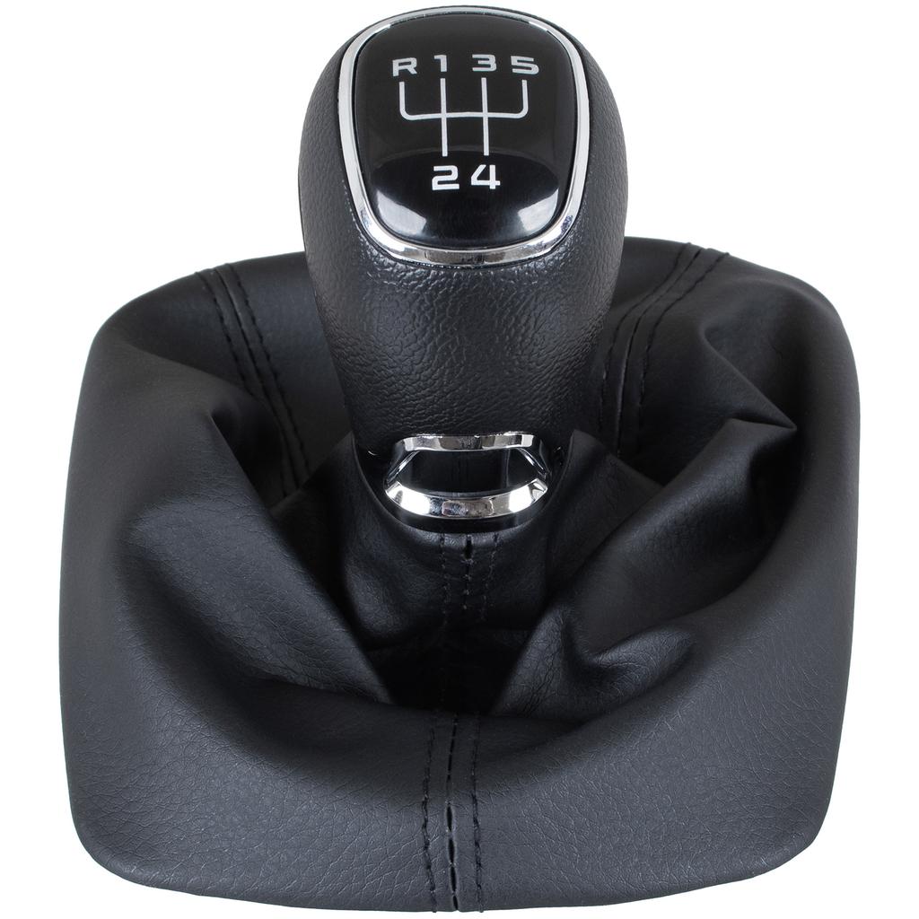 Skoda Octavia II 07-14 gear shift knob BLACK ABS + gaiter with frame 5 SPEEDS