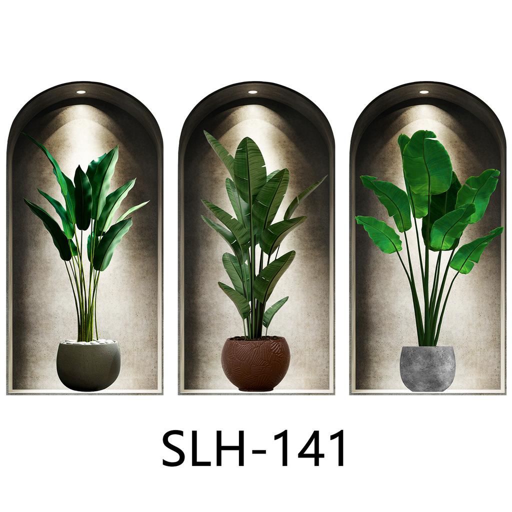 Набор из 3 шт. Наклейки на стену с растениями и цветами Сделай сам Наклейки из стекла в виде короны для декора гостиной, спальни, свадьбы Самоклеящиеся наклейки на холодильник