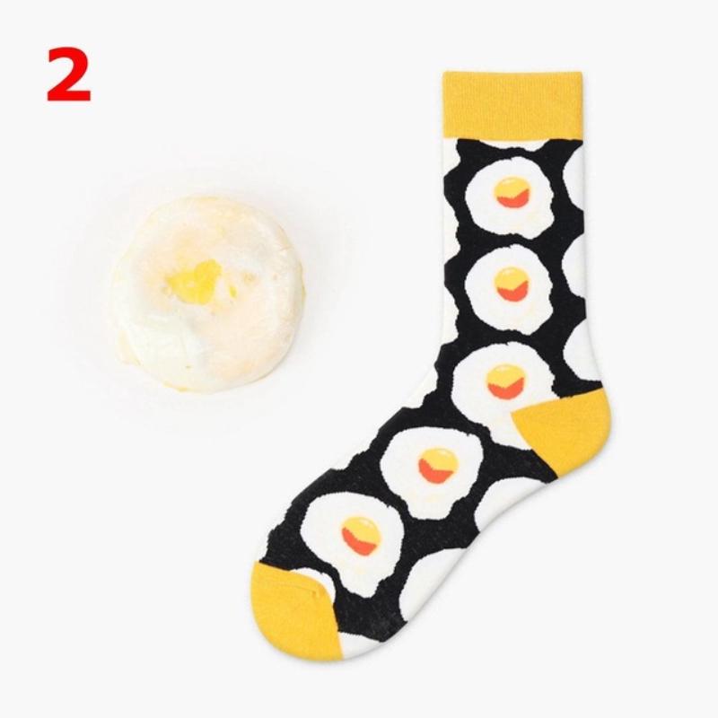 Unisex Fashion High Hosiery Socks Women Men Fruit Sock Avocado Hamburger Cherry Art Cotton Socks