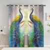 Peacock Flower Curtains For The Bedroom Animal Drapes In Living Room Curtin For Window Home Decor High Shading (70 %-90 %)2 Panel