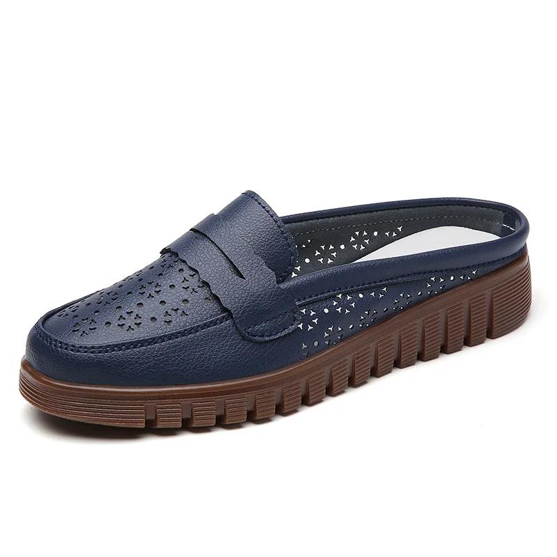 Балетки для девочек на плоской подошве Женские туфли на плоской подошве Весенние/летние туфли Женские туфли на высоком каблуке Повседневные женские мокасины из натуральной кожи