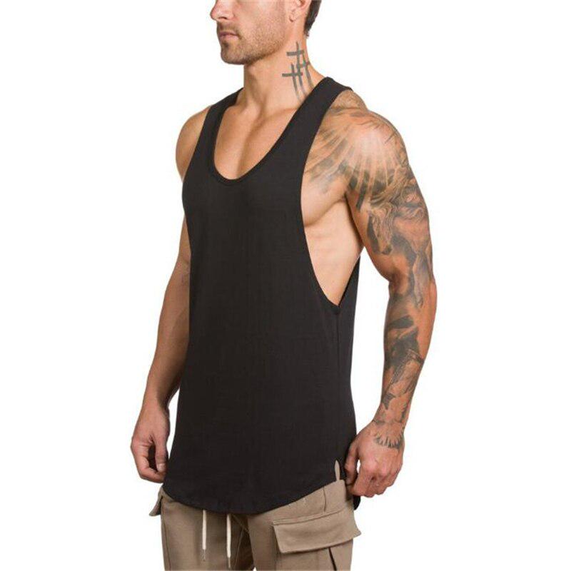Muscleguys Brand Clothing Solid Tank Tops Men Blank Undershirt Musculation Vest Bodybuilding and Fitness Stringer Gyms Tanktop