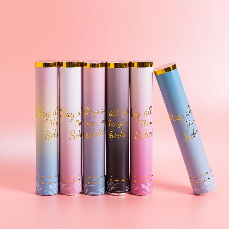 1 шт., модный свадебный фейерверк, Макарон, конфетти, салют, пушка, макет сцены, витой вручную, мини-салют