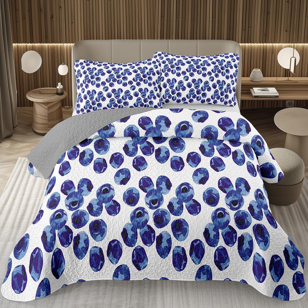 Покрывало с черникой размера кинг, твин, Гавайское летнее тропическое фруктовое покрывало для декора комнаты мальчика/девочки, Двустороннее стеганое постельное белье