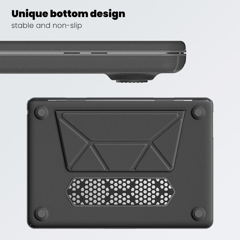 MacBook Air 13 Pro 16 Protective Case With Magnetic Foldable Stand Faux Leather Cover M4 M3