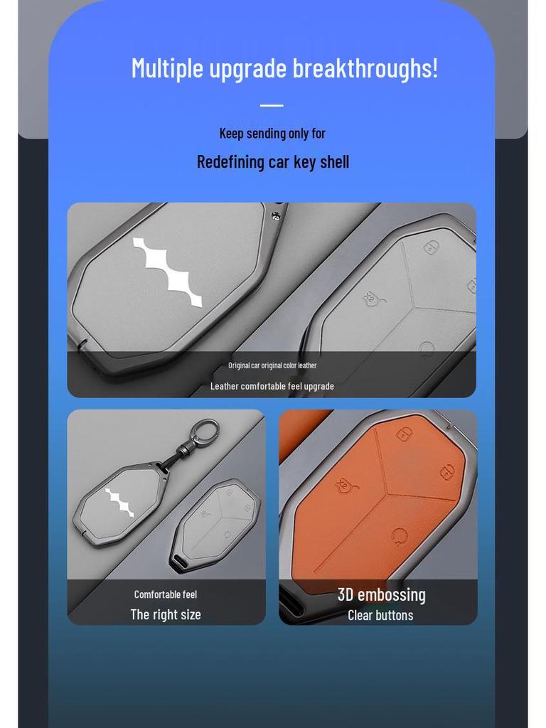 Zinc Alloy Key Fob Case for BYD Leopard 3, 5, 7, 8 Titanium Models