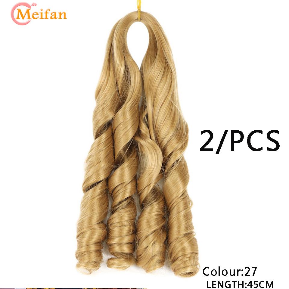 18-дюймовые синтетические свободные волнистые плетения волос, большие волны, вязанные крючком волосы, предварительно растянутые французские кудри, омбре, косы для женщин