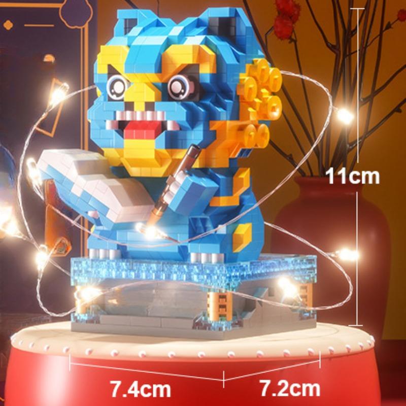 Просыпайся, лев, дракон, год, новогодний подарок, строительные блоки, детские развивающие головоломки, новогодние игрушки, строительные блоки