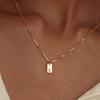 Крошечный квадратный AZ с подвеской в ​​виде алфавита, ожерелье для женщин, цепочка на ключицу, ожерелье из нержавеющей стали с буквенной буквой, воротник, ювелирные изделия