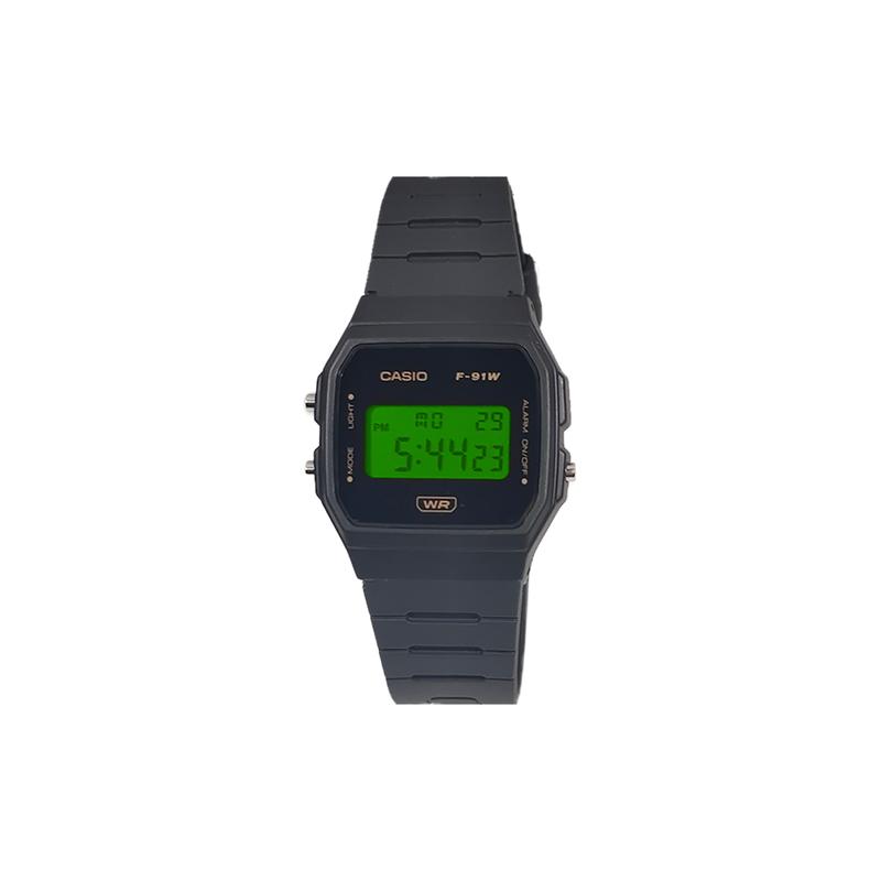 Casio Индивидуальные часы модифицированная серия модный тренд водонепроницаемые для жизни F-91WB-8A модифицированные-ретро пластик код F-91WB-8A-HeiSeBiaoDaiShenLvSeBiaoJing