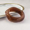 Vintage Brown Coffee Irregular Acrylic Resin Chunky Bangles for Women Goth Geometric Charm Hand Bracelets Couple Jewelry