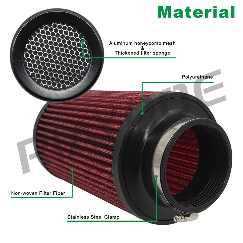 3" 3.5" 4" High Flow Cone Air Filter Reusable Universal for Car Engine Air Inlet 76mm 89mm 101mm Sport Cold Intake Cone Filter