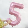 Большой 40-дюймовый цифровой шар из алюминиевой пленки 90 см Версия для США Конфетно-голубой Перламутрово-розовый Алюминиевая фольга Цифровой гелиевый шар