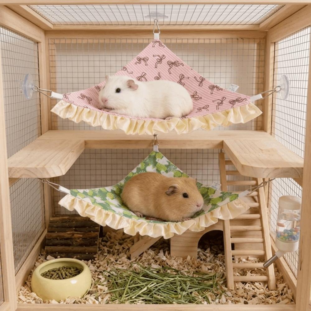 Metal PET Hammock Breathable Corner Bed Hanging Guinea Pig For Squirrel