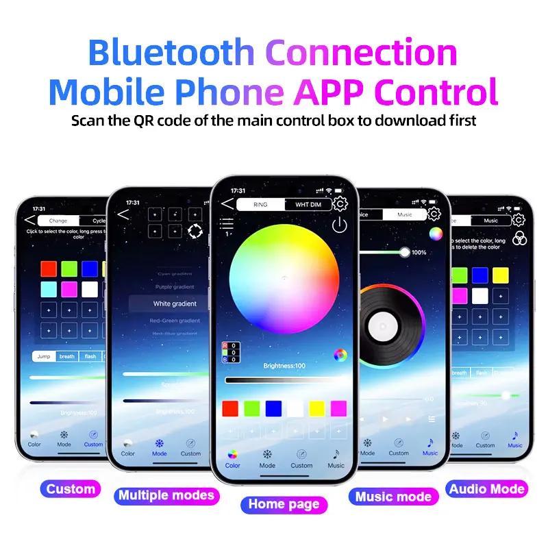 KXQH9 Car Neon Lighting Kit 5M APP Control Auto Decorative Lamp For BMW X5 E53 E70 F15 G05 E84 F48 F49 F39 E83 F25 G01 F26 G02 E53 E70