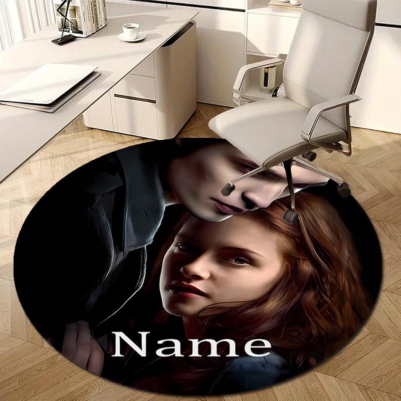 Personalized T-Twilight Round Chair Office Rug - Perfect for Mat, Office Chair & More - Ideal Gift for Birthdays and Holidays