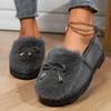 Fashion Women Fluffy Fur Snow Boots Winter Leopard Print Flat Heels Thicken Plush Cotton Padded Shoes Female Warm Ankle Botas