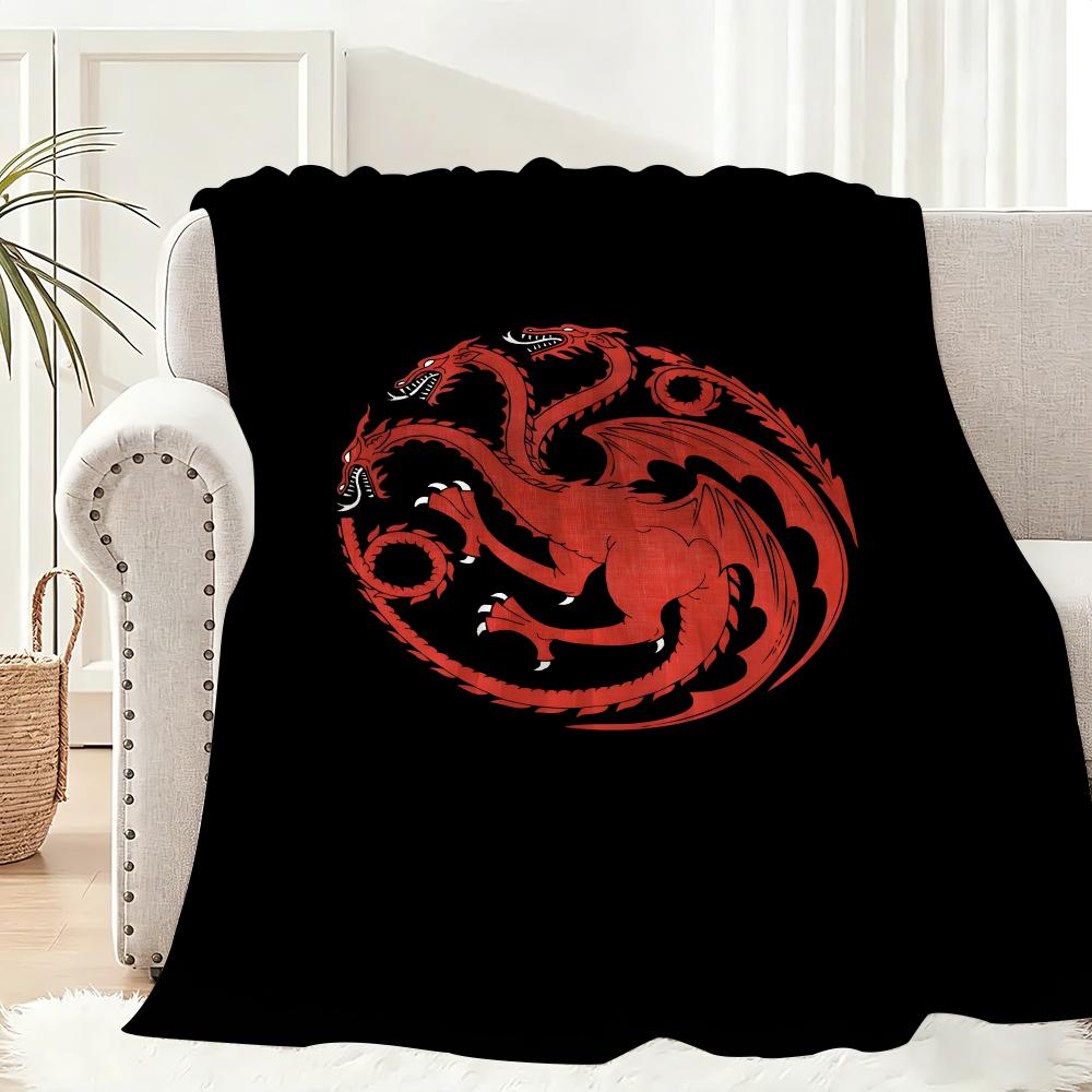 Game of Thrones Throw Lightweight 240g Flannel Blanket Soft Skin-friendly for Summer Cooling