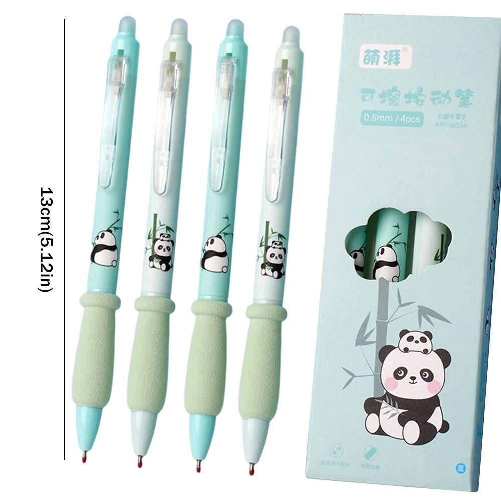 4Pcs/lot Writing Stationery Panda Gel Pen 0.5mm Exam Professional Pens Press Erasable Pen School