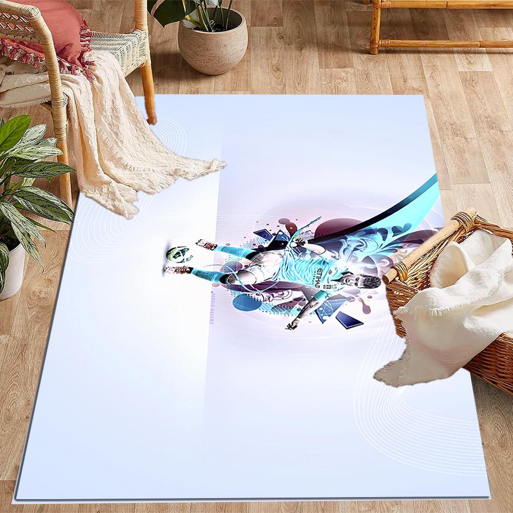Dynamic Soccer Player Artwork Carpet Suitable for Balcony Decorate room Kitchen Playrooms Antislip Carpet Decorate Offices Wedding Party Gift