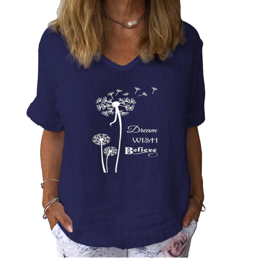 Женская мода льняная рубашка с принтом кота, летняя повседневная блузка с круглым вырезом и коротким рукавом, свободная блузка с принтом