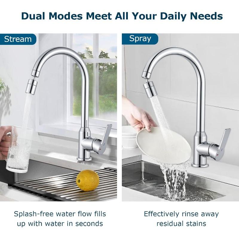 New Nozzle Bubbler Kitchen Sink Faucet Aerator 2 Mode Kitchen Faucet Spray Head Filter Adjustable Rotary Splashback Tap