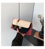 Retro Color Block Shoulder Bag 2024 New Trend Street Style Pu Material Medium Size