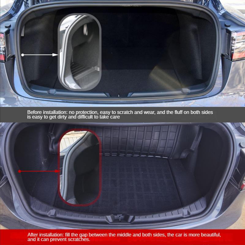 Trunk Protector Sill Guard For Tesla Model 3 2019-2023 Anti-Scratch Mat Rear Cargo Threshold Bumper TPE Pad Door ABS Side Cover