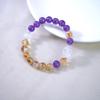 Amethyst and Yellow Phantom Quartz Bracelet: Elegant Light Luxury Women's Beaded Jewelry