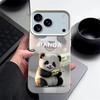 Милый Чехол с Рисунком Панды для iPhone 17 Pro Max Funda iPhone 16 Pro Max 15 14 13 12 11 Air 16E Силиконовый Чехол с Текстурой Кожи