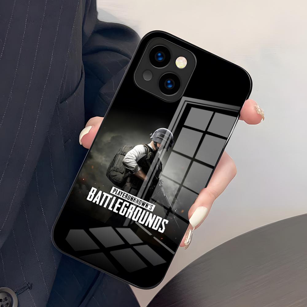 Игровой чехол P-PUBG для телефона iPhone 17 Pro Max 15 Pro 16 14 Plus 12 13 Mini 11 Pro, противоударная стеклянная крышка