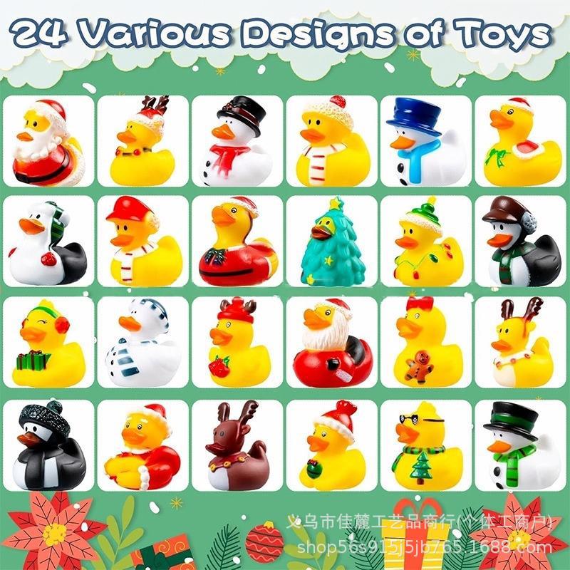24-Day Christmas Advent Calendar Blind Box, Christmas Theme Rubber Duck Toys Children'S Christmas Gifts