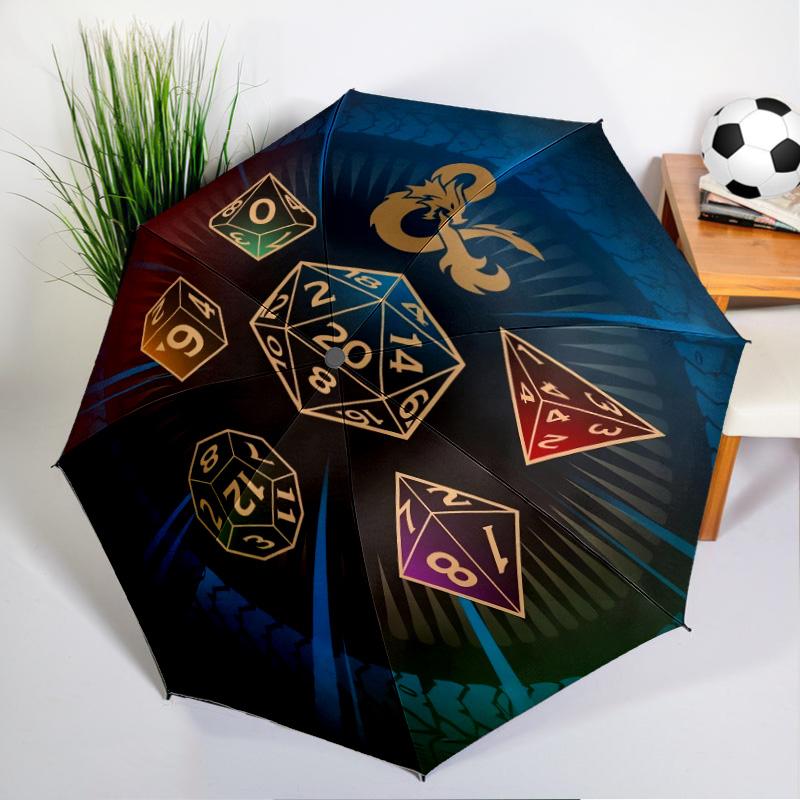 Dungeons & Dragons Umbrella Folding umbrella, automatic umbrella 8-Frame for Travel, camping Use Gift for Halloween Christmas