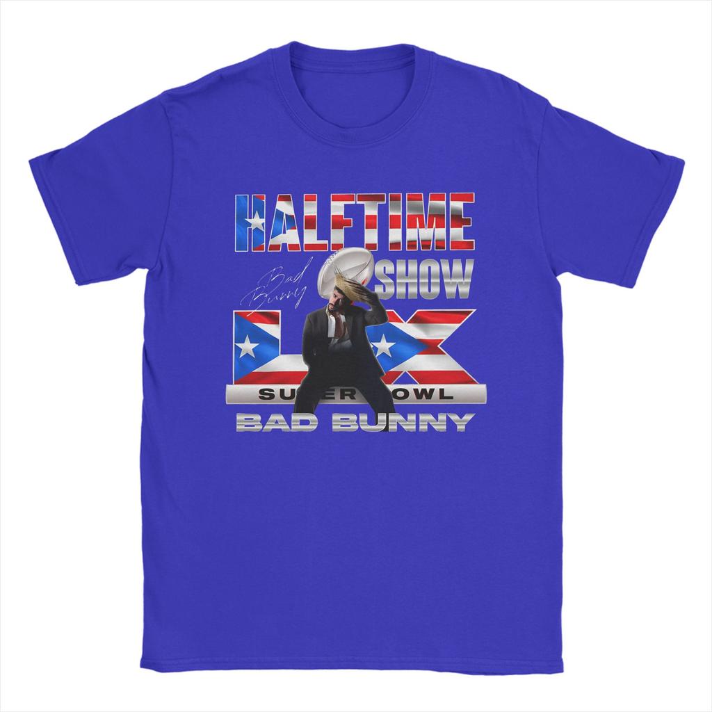 Mens Bad Bunny Puerto Rican Flag Benito Bowl T Shirts Pure Cotton Tops Fashion Short Sleeve Round Neck Tees Graphic TShirt