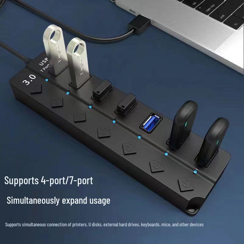 Семипортовая USB 3.0 док-станция с независимыми переключателями