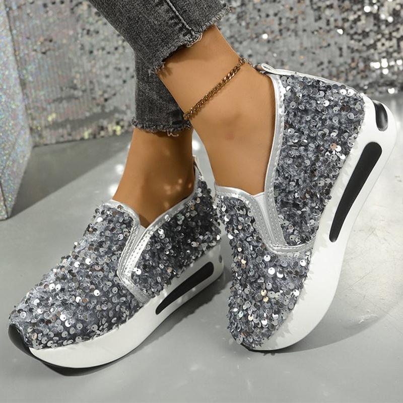 Мода Мода Черные Блестящие Туфли для Женщин Осень Зима Легкие Нескользящие Кроссовки Женские Мягкая Стелька Обувь на Платформе Женская