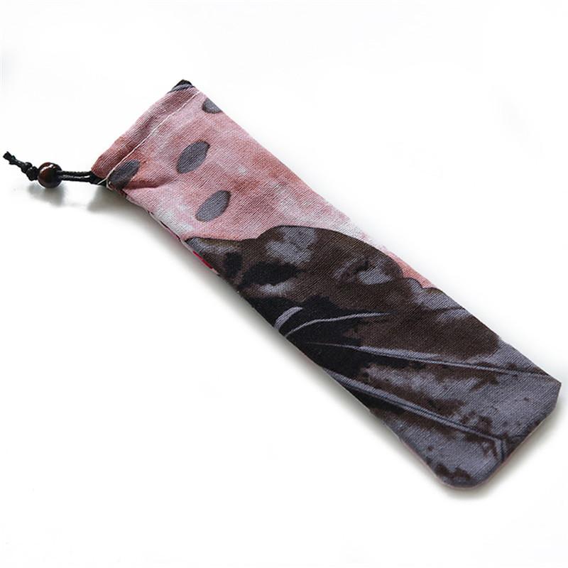 Portable Metal Straw Bags Mutil-Color Reusable Drawstring Storage Linen Bag Chopsticks Spoon Fork Cutlery Pounch 5