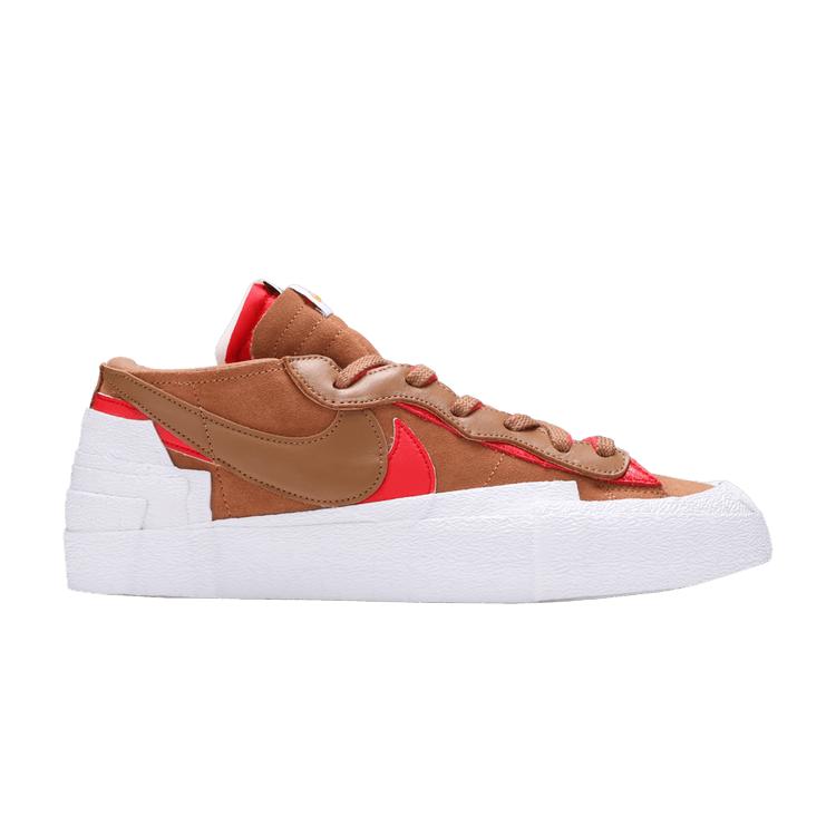 Мужские кроссовки Nike Blazer Low sacai British Tan Light British Tan/White-University Red