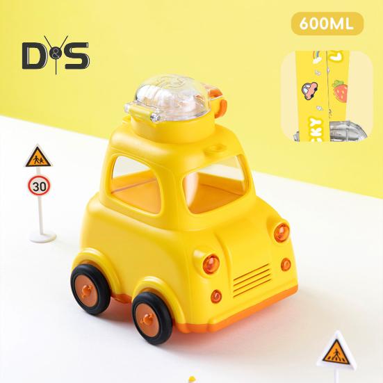 Детская бутылка для воды в машину с трубочкой 600 мл, не содержащая бисфенол-А, герметичная трубочка, чашка для горячих и холодных напитков для мальчиков, девочек, школы, спорта, путешествий