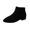 Fashion New Winter Women's Boots Pionted Toe Low Heel Shoes for Women Outdoor Fashion Chelsea Boots Solid Color Zip Ankle Women Shoes