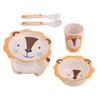 Kids Plates Set Cartoon Dishes Plates Utensils Set for Toddler Divided Food Tableware