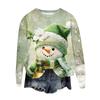 Women's Fashion Round Neck Pullover Top Long Sleeve Tee Christmas Printed Sweatshirt