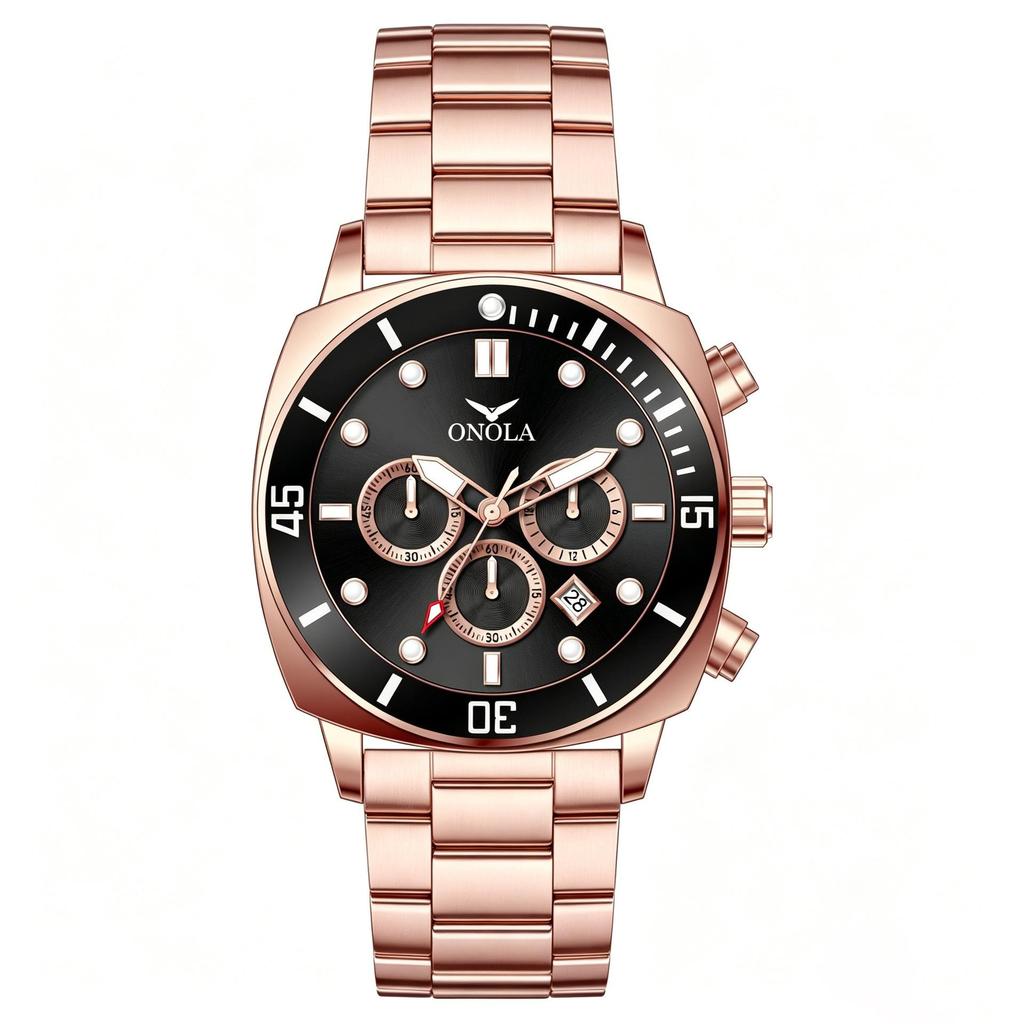 Mens Waterproof Quartz Chronograph Watch Luminous Hands Calendar Watch Stainless Steel/Leather Strap