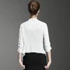 Women's Summer Spring Stretch 3/4 Gathered Sleeve Open Blazer Jacket Cardigan